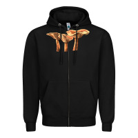 Black Lactarius Rufus Mushroom Illustrations Zipper Hoodie - LillyAllenDesigns