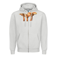 Dove Grey Lactarius Rufus Mushroom Illustrations Zipper Hoodie - LillyAllenDesigns