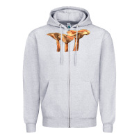 Heather Grey Lactarius Rufus Mushroom Illustrations Zipper Hoodie - LillyAllenDesigns