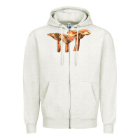 Oatmeal Heather Lactarius Rufus Mushroom Illustrations Zipper Hoodie - LillyAllenDesigns