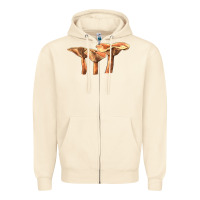Sandshell Lactarius Rufus Mushroom Illustrations Zipper Hoodie - LillyAllenDesigns