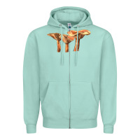 Seafoam Lactarius Rufus Mushroom Illustrations Zipper Hoodie - LillyAllenDesigns