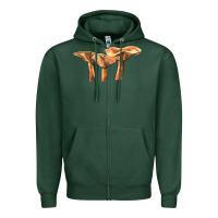 Sports Green Lactarius Rufus Mushroom Illustrations Zipper Hoodie - LillyAllenDesigns