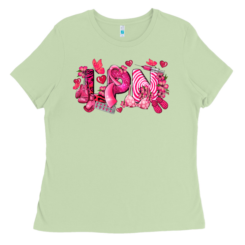 Lpn Breast Cancer Certified Nursing Assistant Ladies Tee by LillyAllenDesigns | Teevron