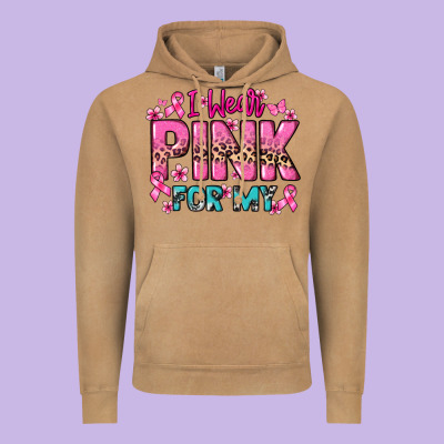 I Wear Pink For My Custom Name Cancer Awareness Vintage Hoodie Designed By Howdyjamesfarm