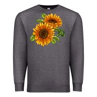 Charcoal Heather Soraya Sunflower Premium Sweatshirt - LillyAllenDesigns