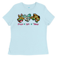 Baby Blue Peace Love Texas Ladies Tee - RanaPortraitStore
