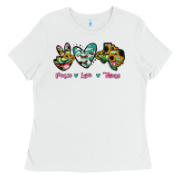 White Peace Love Texas Ladies Tee - RanaPortraitStore