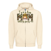 Sandshell Iam Boy Mom Nothing Scares Me Zipper Hoodie - CowhideDigitalArt