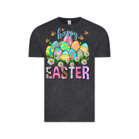 Vintage Black Happy Easter with eggs Vintage Tee - NancyCooperArtShop