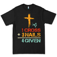 Vintage 1 Cross 3 Nails Forgiven Christian Easter Gift Premium Tee | Teevron