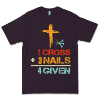 Plum Vintage 1 Cross 3 Nails Forgiven Christian Easter Gift Premium Tee - lanVoArt