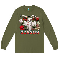 Army Green tis the season baseball halloween Long Sleeve Tee - CowGirlArtShop