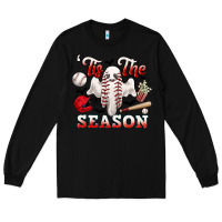 Black tis the season baseball halloween Long Sleeve Tee - CowGirlArtShop
