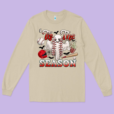 Tis The Season Baseball Halloween Long Sleeve Tee Designed By Cowgirlartshop