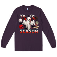Plum tis the season baseball halloween Long Sleeve Tee - CowGirlArtShop