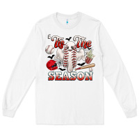 White tis the season baseball halloween Long Sleeve Tee - CowGirlArtShop