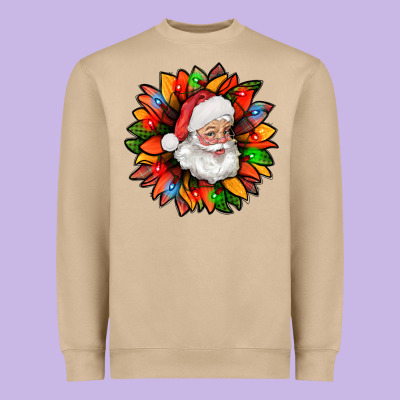 Santa Claus With Sunflower Christmas Bbs Heavyweight Sweatshirt Designed By Bundleandbundleshop