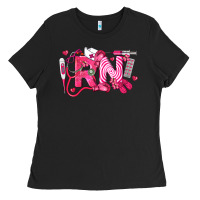 Black rn breast cancer registered nurse Ladies Tee - LillyAllenDesigns