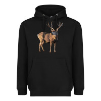 Black Mule Buck Deer Heavyweight Hoodie - LillyAllenDesigns