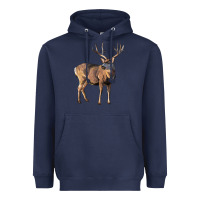 Navy Mule Buck Deer Heavyweight Hoodie - LillyAllenDesigns