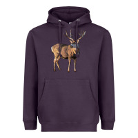 Plum Mule Buck Deer Heavyweight Hoodie - LillyAllenDesigns