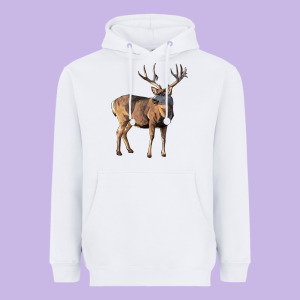 Mule Buck Deer Heavyweight Hoodie Designed By Lillyallendesigns