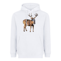 White Mule Buck Deer Heavyweight Hoodie - LillyAllenDesigns