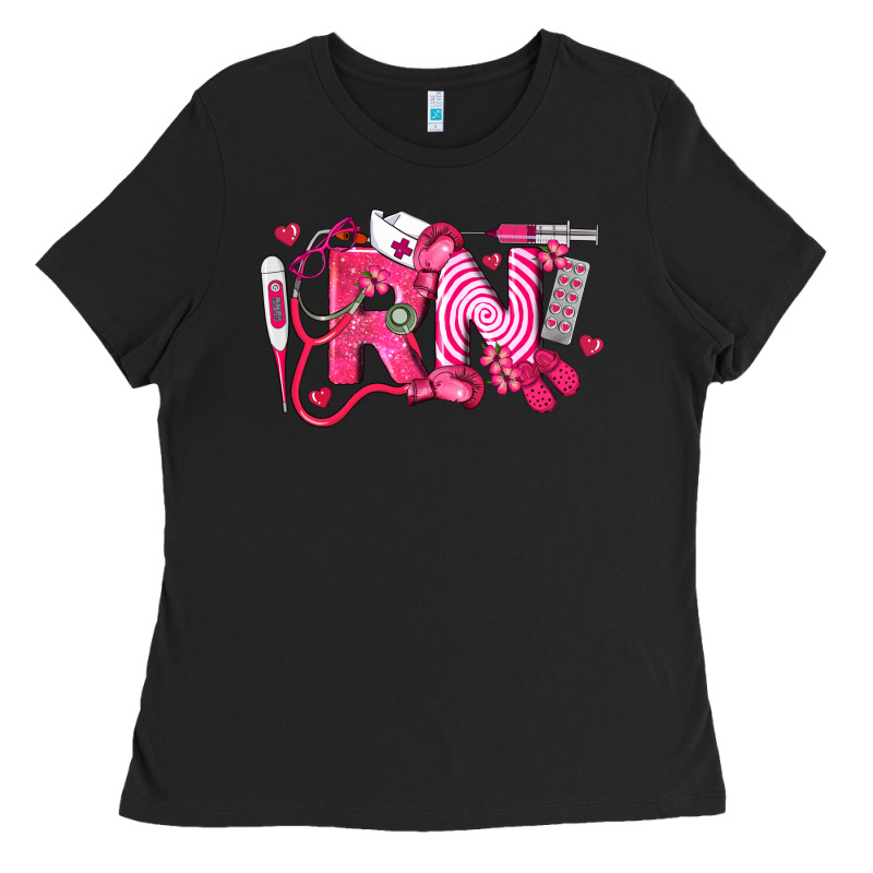Rn Breast Cancer Registered Nurse Ladies Tee by LillyAllenDesigns | Teevron