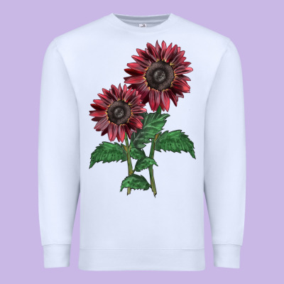 2 Chocolate Sunflower Premium Sweatshirt Designed By Lillyallendesigns