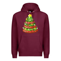 Burgundy green chocolate christmas cookie cake Premium Hoodie - FaDigitalArtStudio
