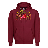 Burgundy cheer mom Zipper Hoodie - CowhideDigitalArt