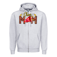 Heather Grey cheer mom Zipper Hoodie - CowhideDigitalArt