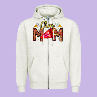 Cheer Mom Zipper Hoodie Designed By Cowhidedigitalart