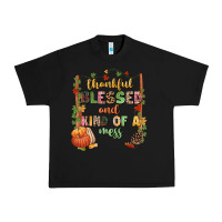 Black Thankful blessed and kind of a mess Urban Heavy Tee - NancyCooperArtShop
