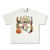 Pistachio Thankful blessed and kind of a mess Urban Heavy Tee - NancyCooperArtShop