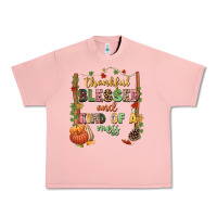 Salmon Thankful blessed and kind of a mess Urban Heavy Tee - NancyCooperArtShop