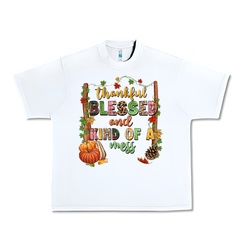 Thankful Blessed And Kind Of A Mess Urban Heavy Tee by NancyCooperArtShop | Teevron