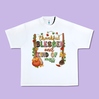 Thankful Blessed And Kind Of A Mess Urban Heavy Tee Designed By Nancycooperartshop