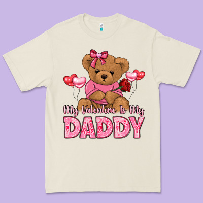 My Valentine Is My Daddy Premium Tee Designed By Lillyallendesigns