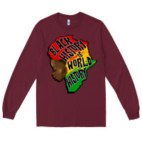 Burgundy black history is world history Long Sleeve Tee - CowGirlArtShop
