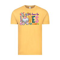 Vintage Mustard Oh how he loves us Vintage Tee - NancyCooperArtShop