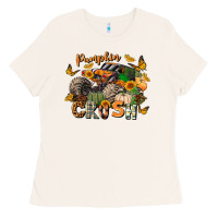 Bone pumpkin crush truck Ladies Tee - LillyAllenDesigns