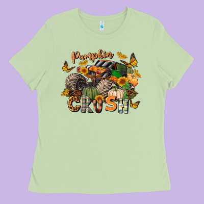 Pumpkin Crush Truck Ladies Tee Designed By Lillyallendesigns