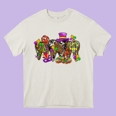 Mardi Gras Dental Heavy Core Tee Designed By Bundleandbundleshop