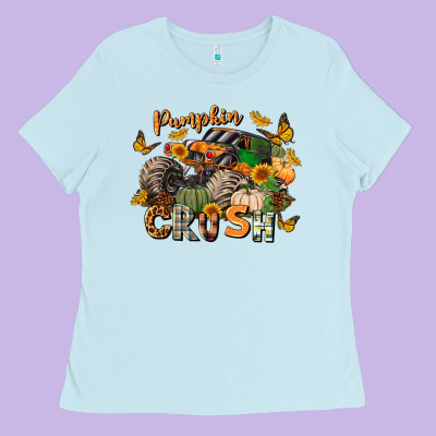 Pumpkin Crush Truck Ladies Tee Designed By Lillyallendesigns