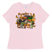 Bubblegum Pink pumpkin crush truck Ladies Tee - LillyAllenDesigns