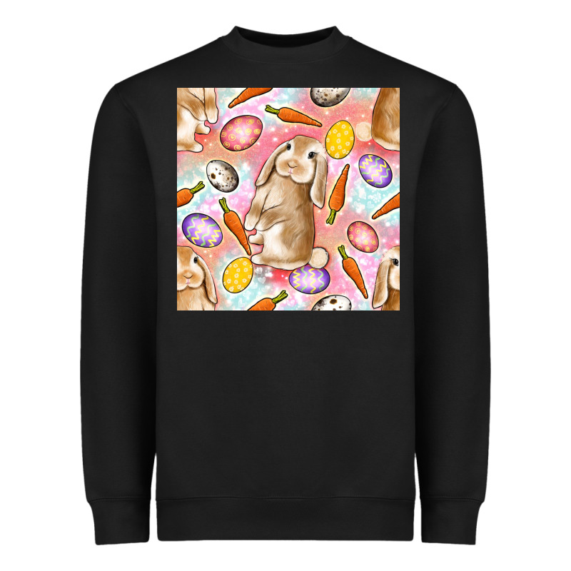 Happy Easter Bunny Seamless Pattern Heavyweight Sweatshirt by BundleAndBundleShop | Teevron
