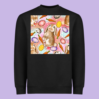 Happy Easter Bunny Seamless Pattern Heavyweight Sweatshirt Designed By Bundleandbundleshop