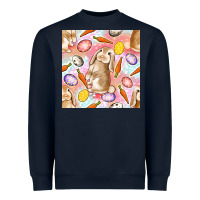 Navy Happy Easter Bunny Seamless Pattern Heavyweight Sweatshirt - BundleAndBundleShop
